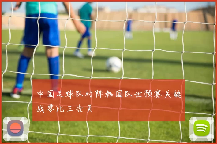 中国足球队对阵韩国队世预赛关键战零比三告负